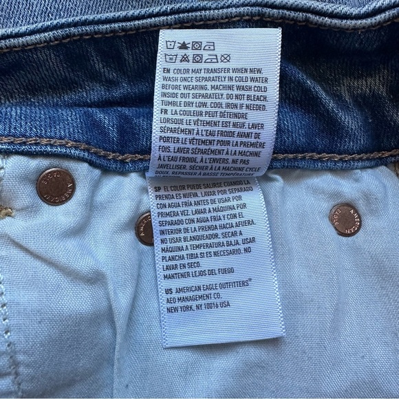 American Eagle Outfitters Blue Distressed Denim Mini Skirt - Picture 10 of 11